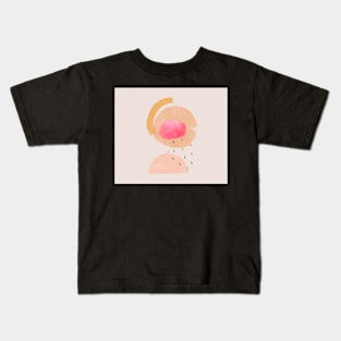 Neon pink Abstract pastel art painting Kids T-Shirt